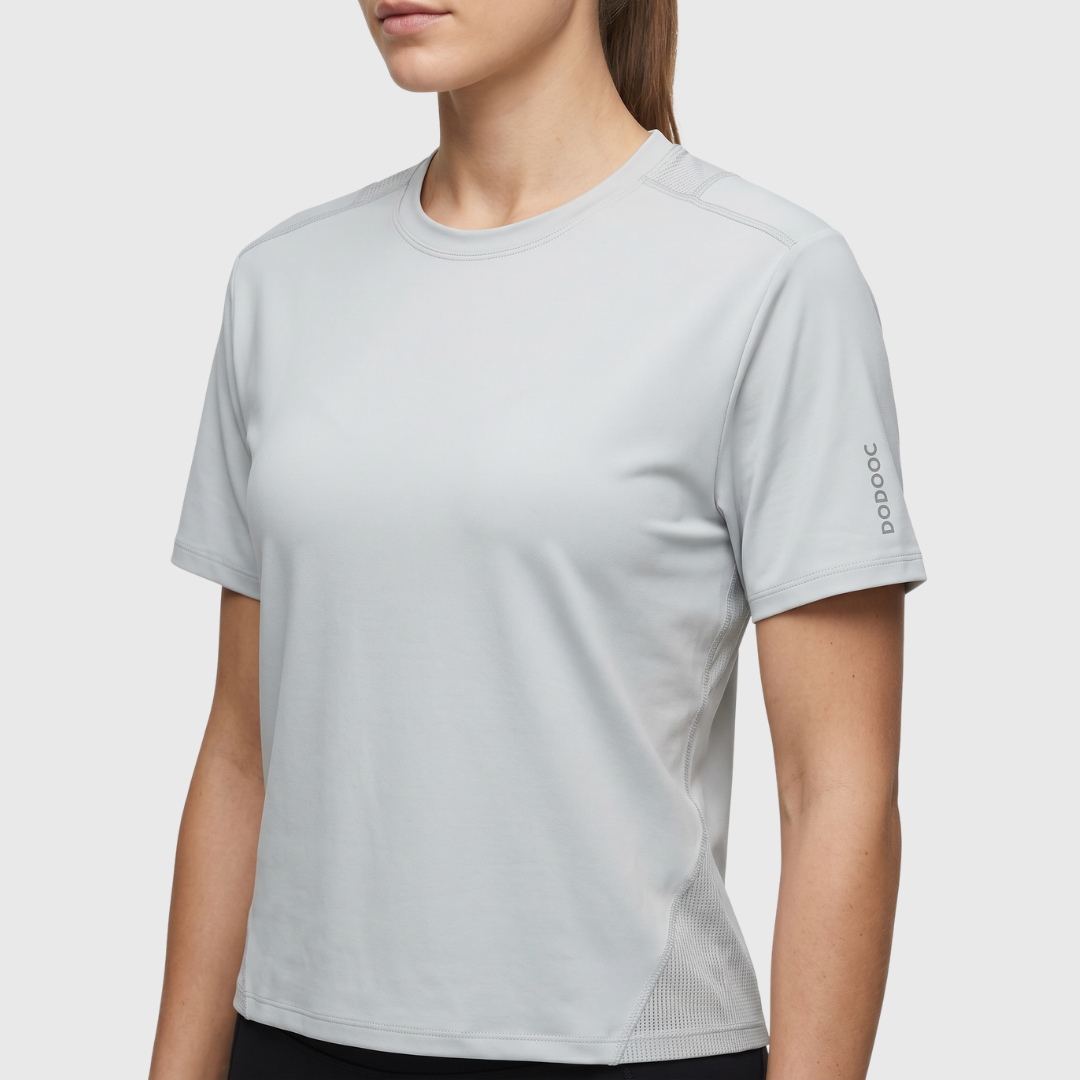 Padel T-shirt SHORT, Leon Q-dry - Grey