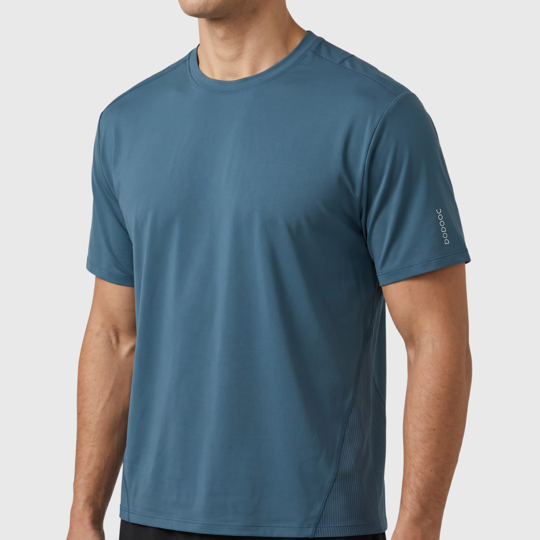 Padel T-shirt SHORT, Leon Q-dry - Petrol