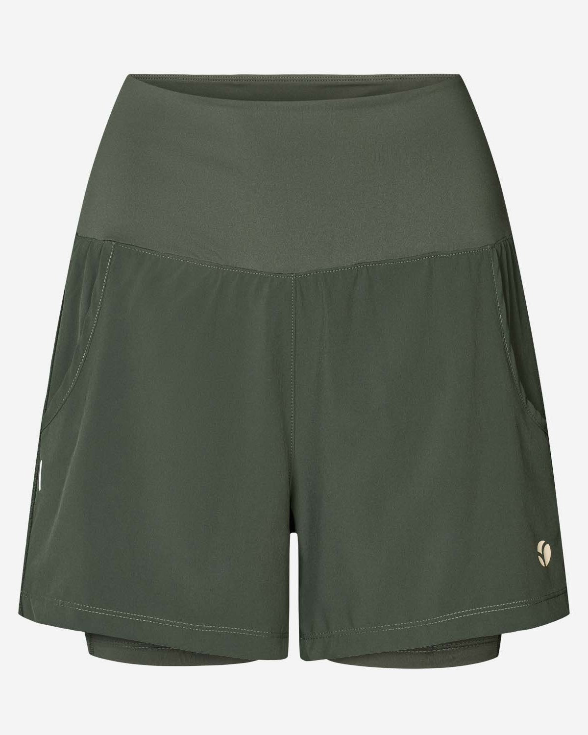 Padel Shorts Light 2 in 1, Malena - Cypress Green