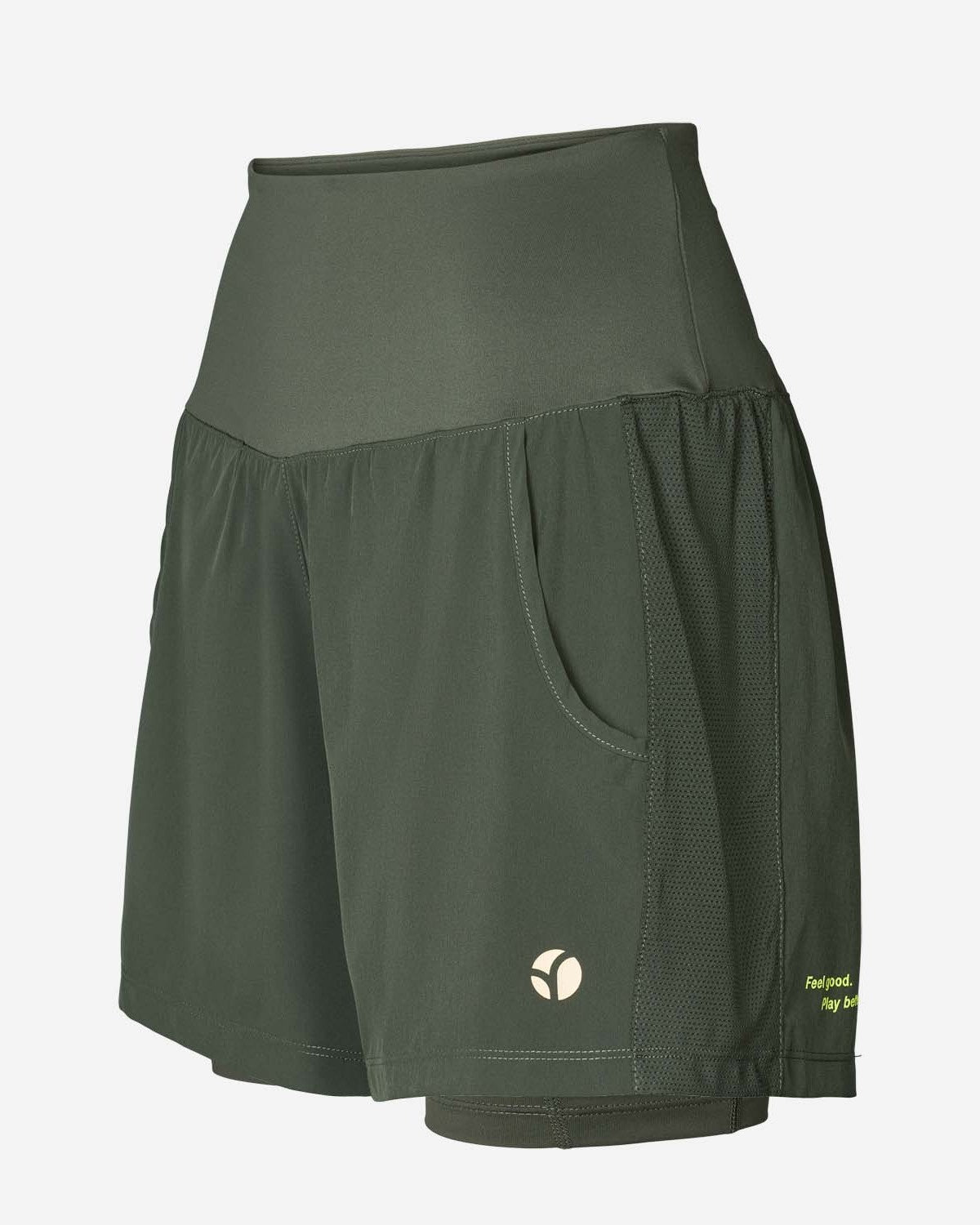 Padel Shorts Light 2 in 1, Malena - Cypress Green