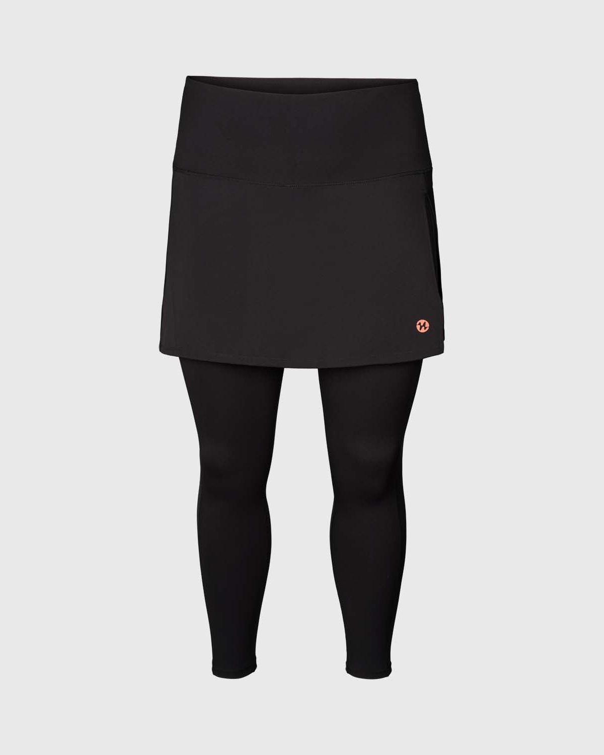 Padel Skirt Long, Granada 2 in 1 - Black