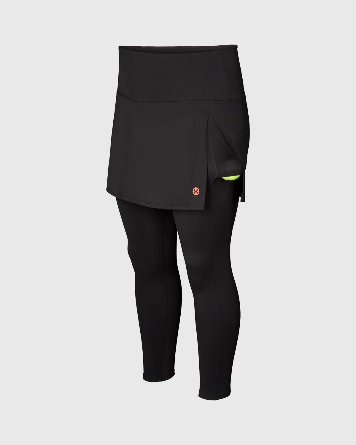 Padel Skirt Long, Granada 2 in 1 - Black