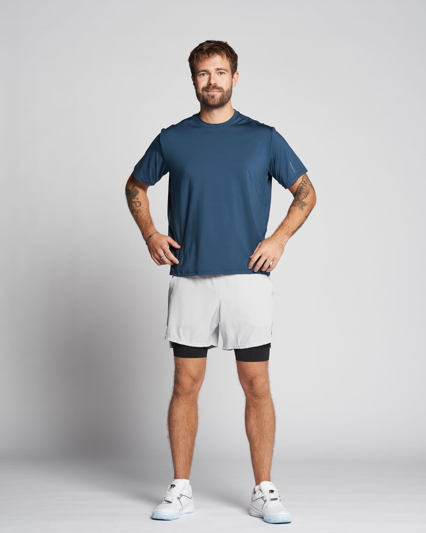 UNISEX Padel T-shirt SHORT, Leon Q-dry - Petrol