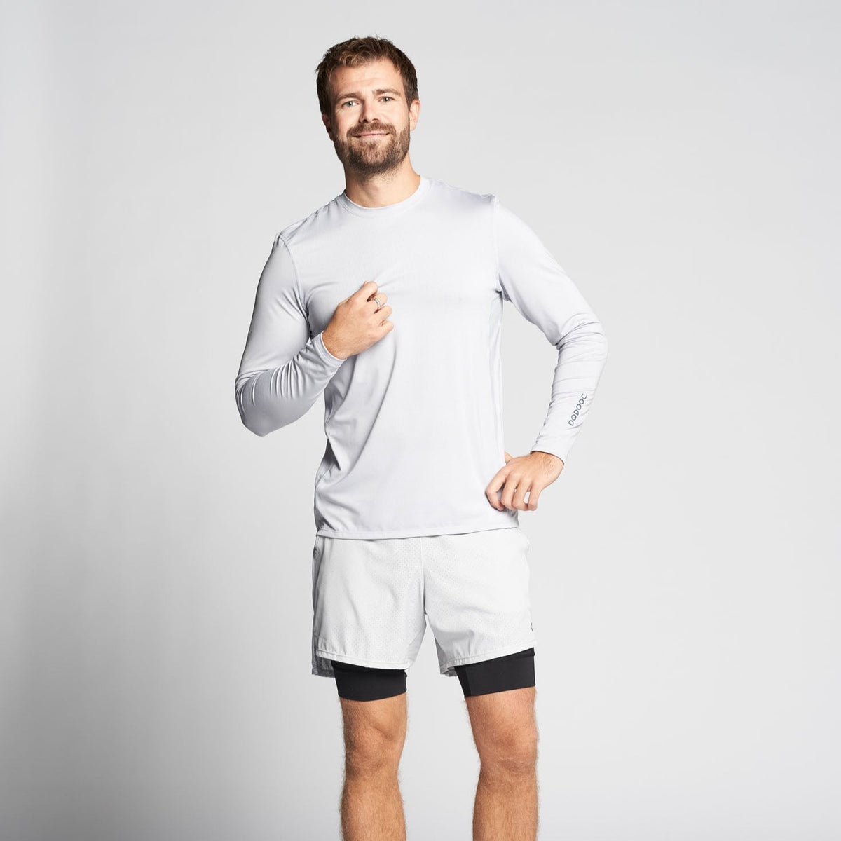 Padel Langærmet Overdel, Enzo Soft Baselayer - Grey