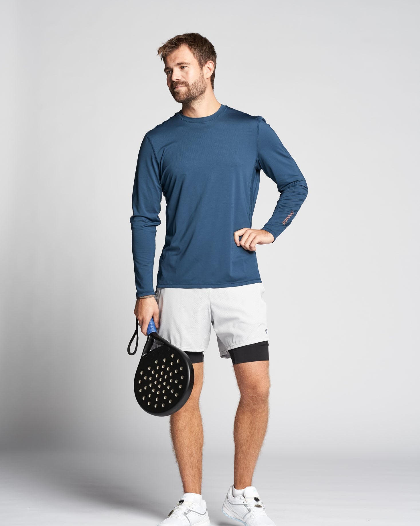 Padel Langærmet Overdel, Enzo Soft Baselayer - Petrol