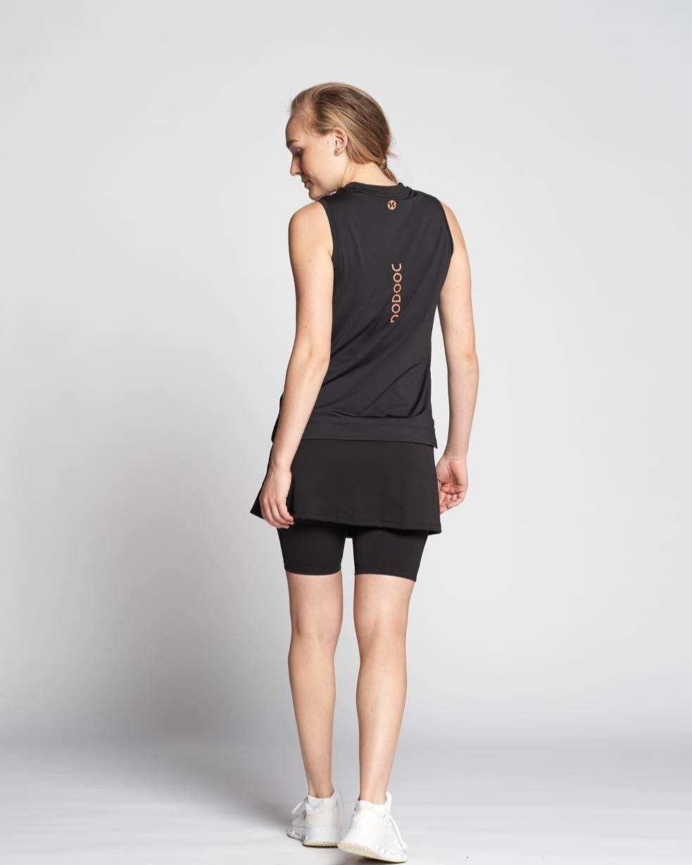 Padel Tank Top, Alba Q-dry - Black