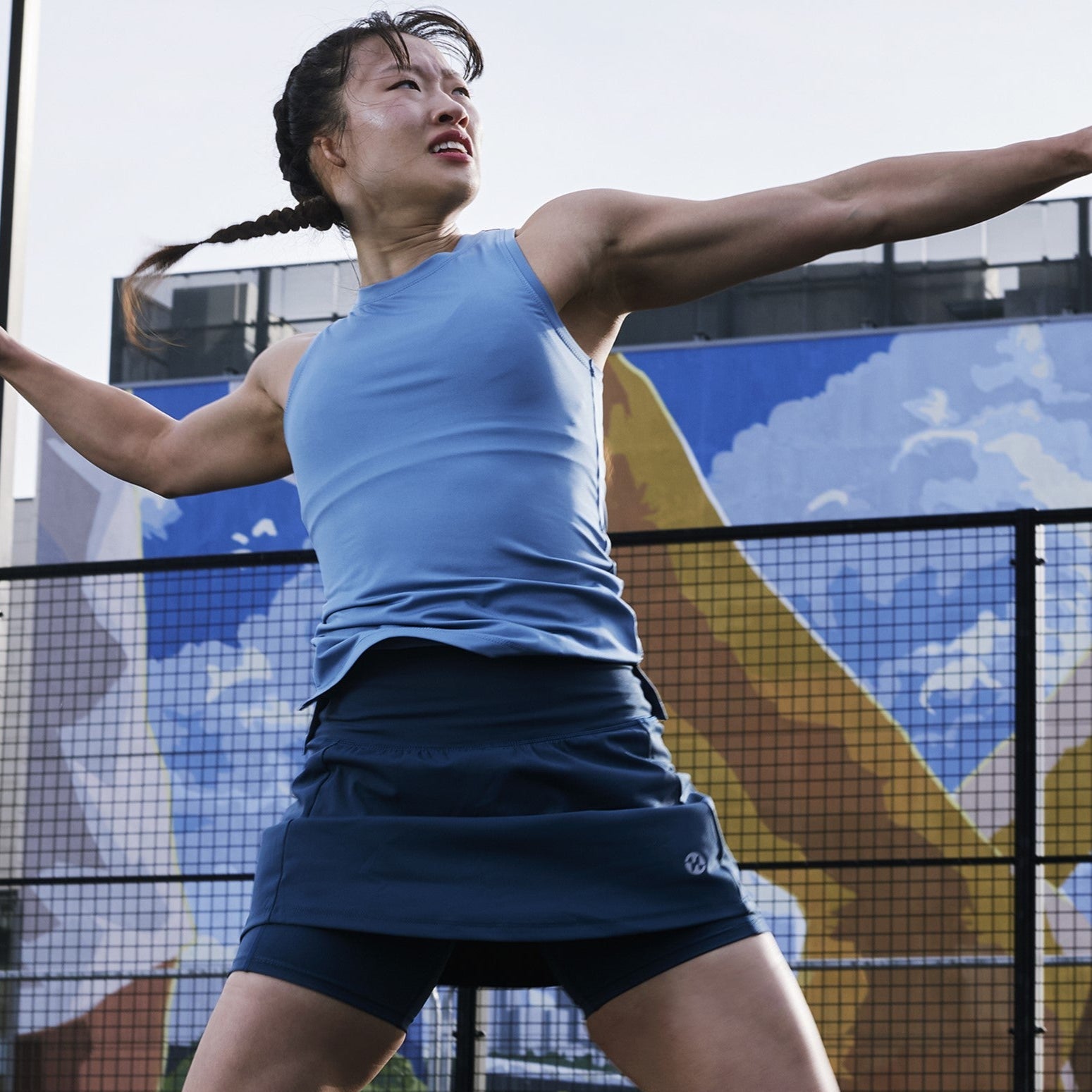 Padel Skirt 2 in 1, Shape, Mira Short - Petrol