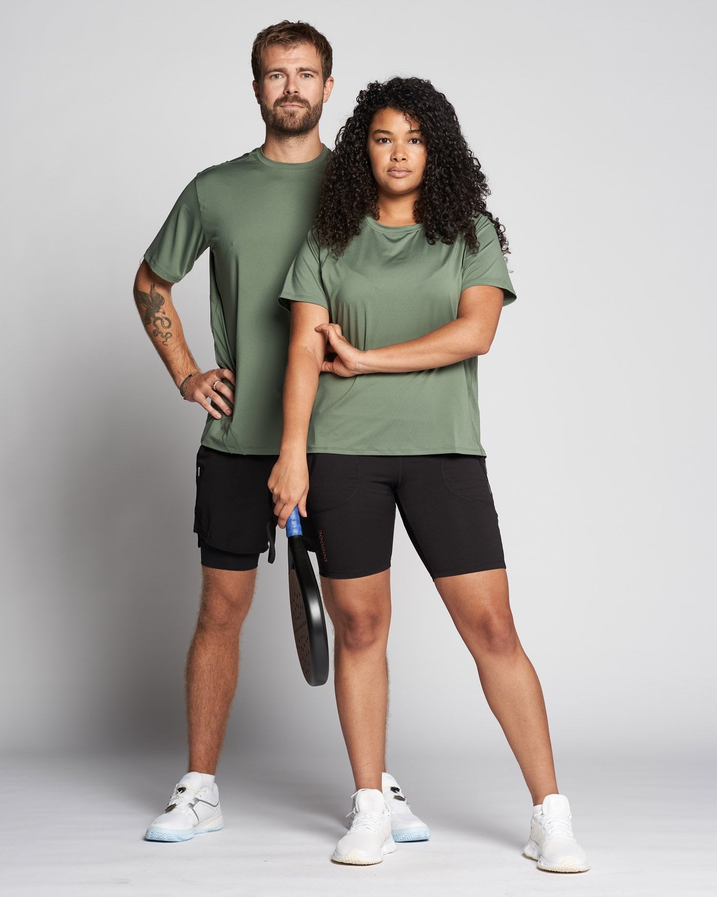 Padel T-shirt, Ronda Straight Q-dry - Pinegreen