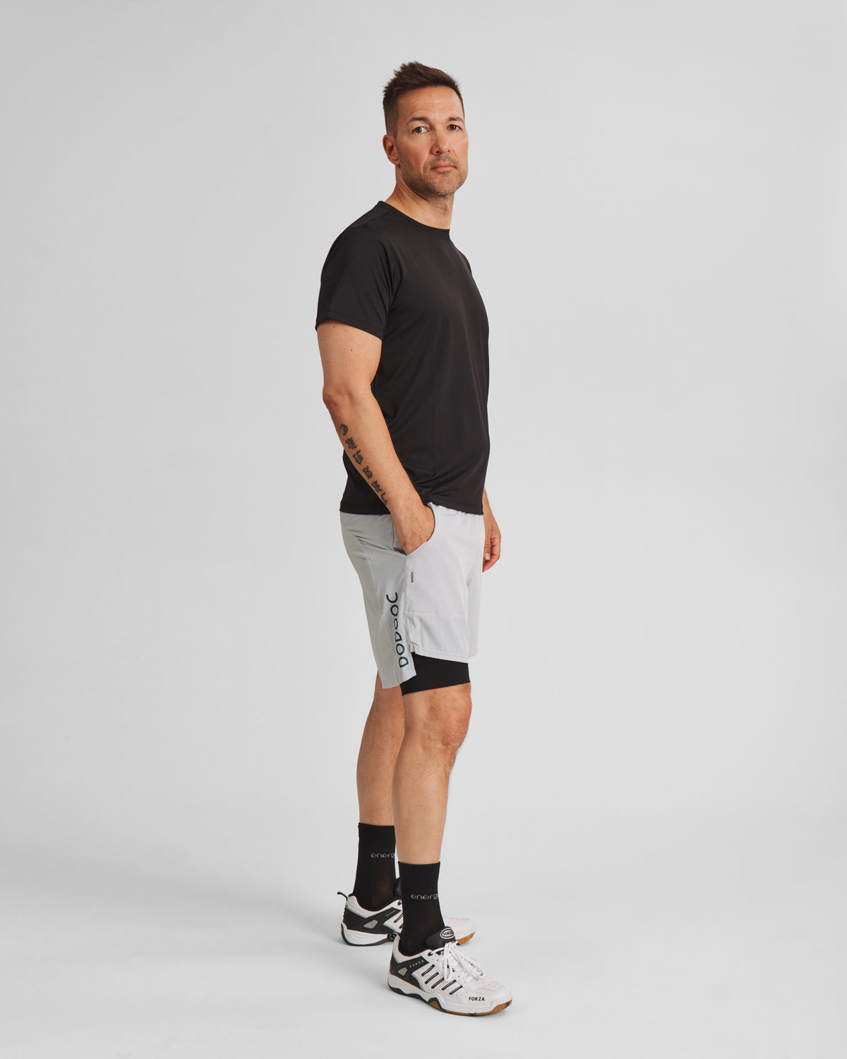 UNISEX Padel T-shirt SHORT, Teo Q-dry - Black