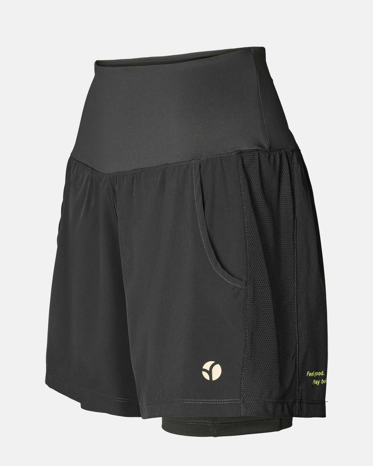 Padel Shorts Light 2 in 1, Malena - Black