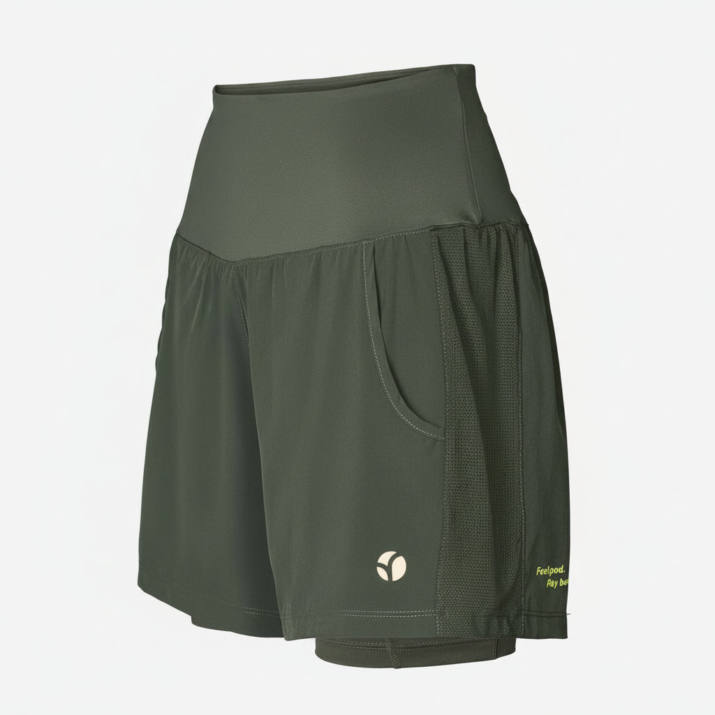 Padel Shorts Light 2 in 1, Malena - Cypress Green