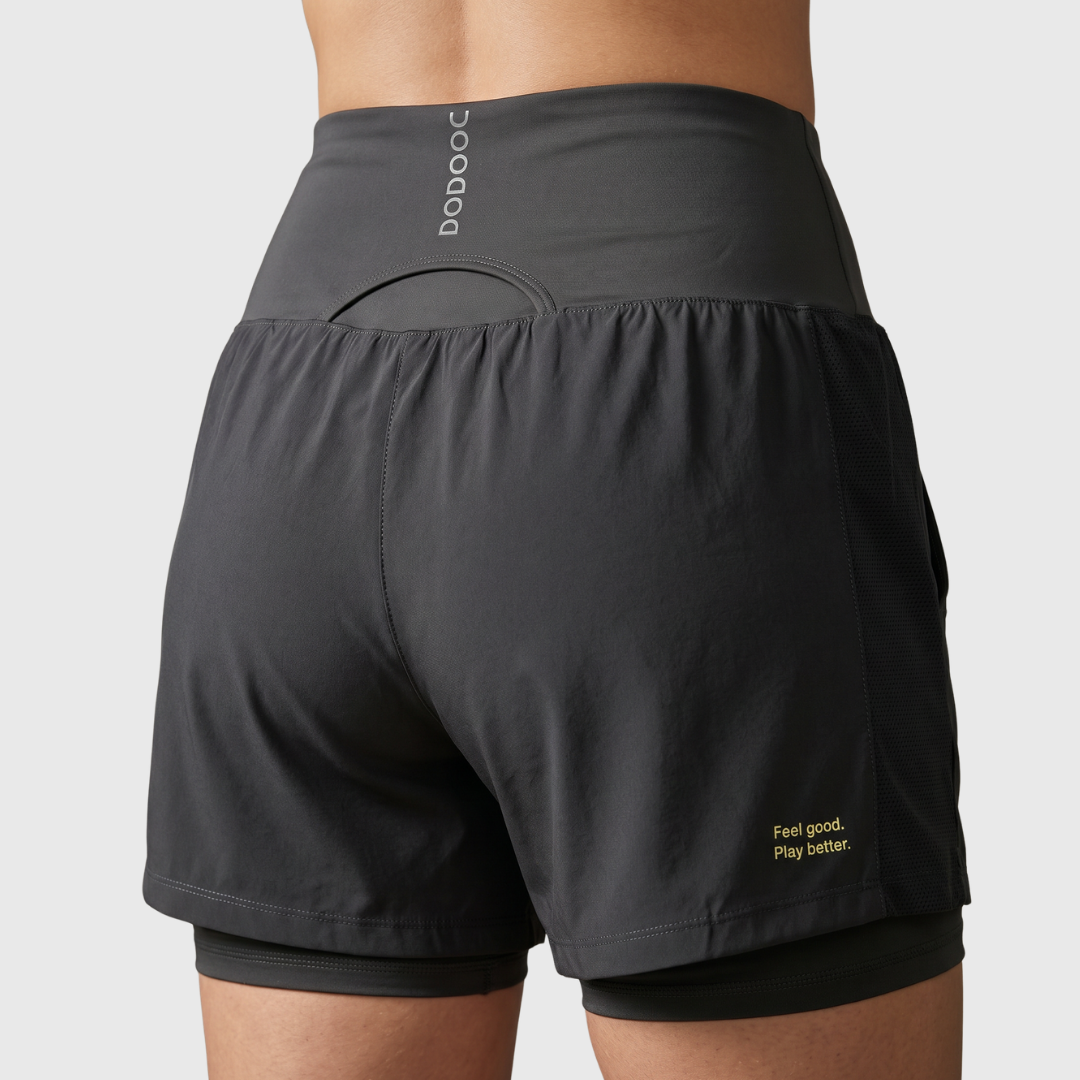 Padel Shorts Light 2 in 1, Malena - Black