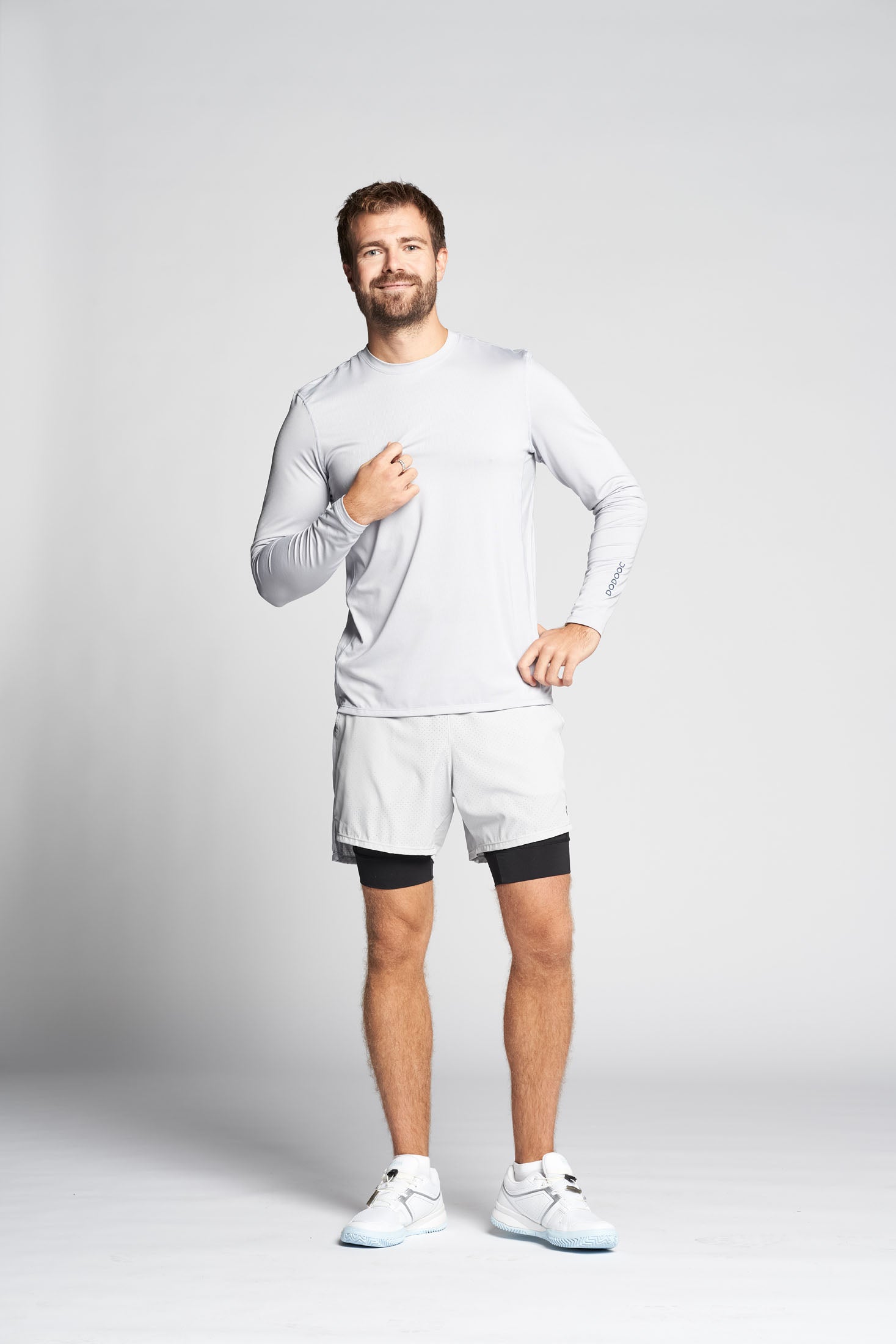 Padel Langærmet Overdel, Enzo Soft Baselayer - Grey