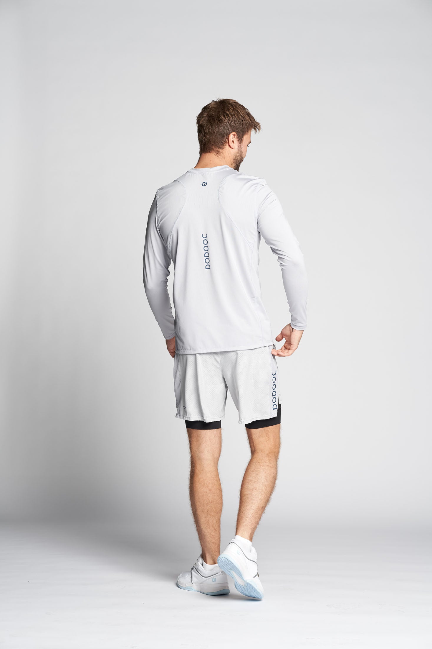 Padel Langærmet Overdel, Enzo Soft Baselayer - Grey