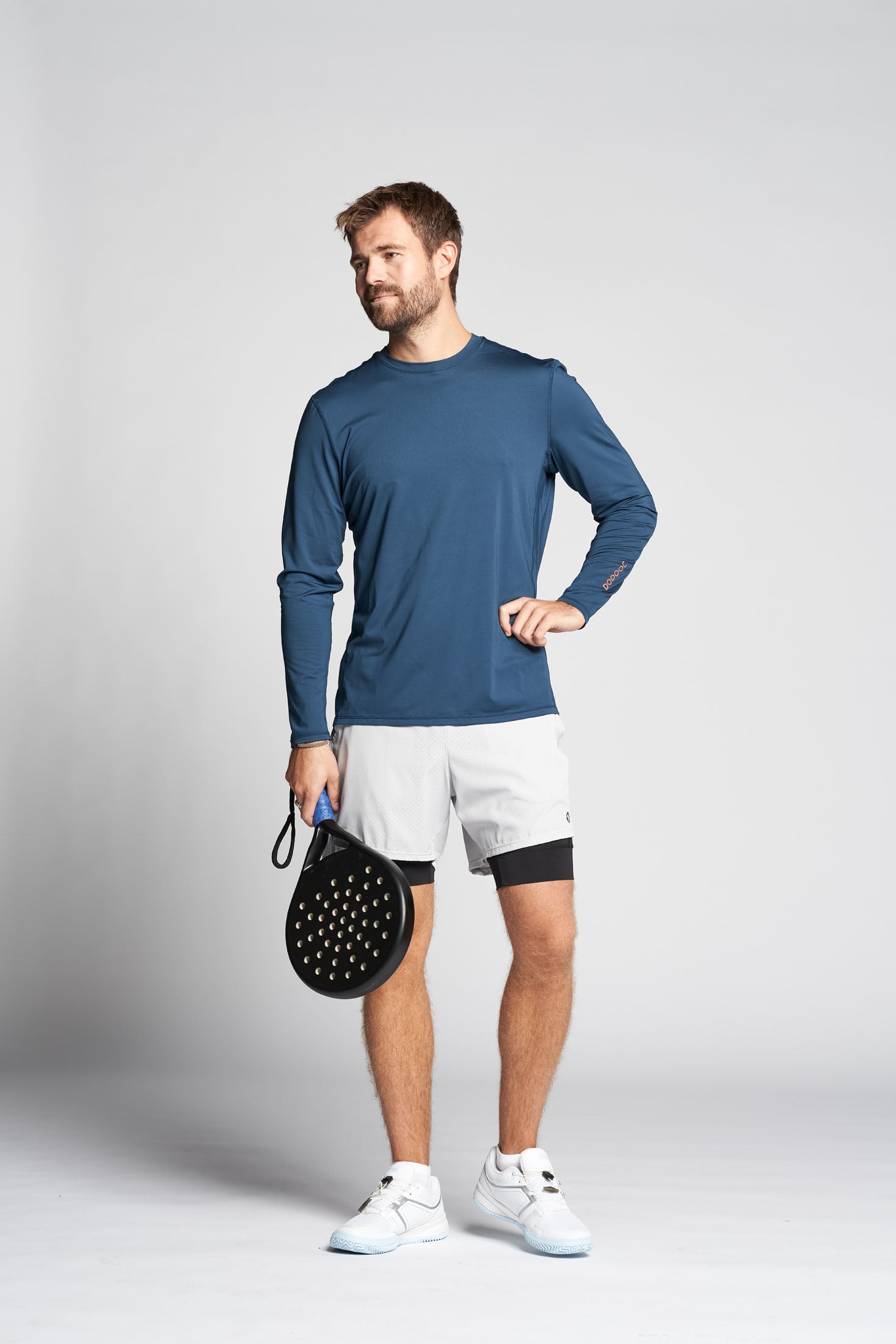 Padel Langærmet Overdel, Enzo Soft Baselayer - Petrol