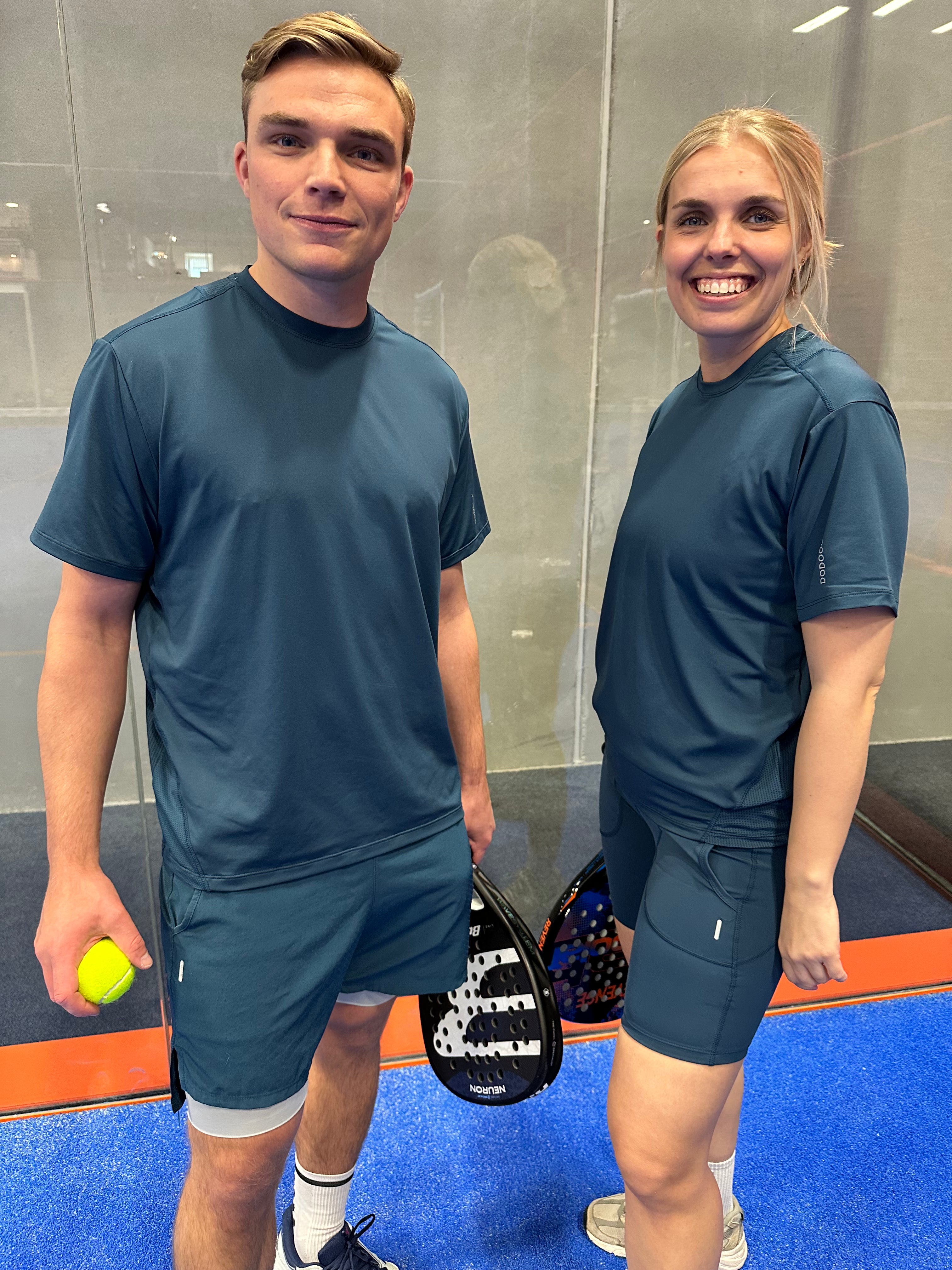 UNISEX Padel T-shirt SHORT, Leon Q-dry - Petrol
