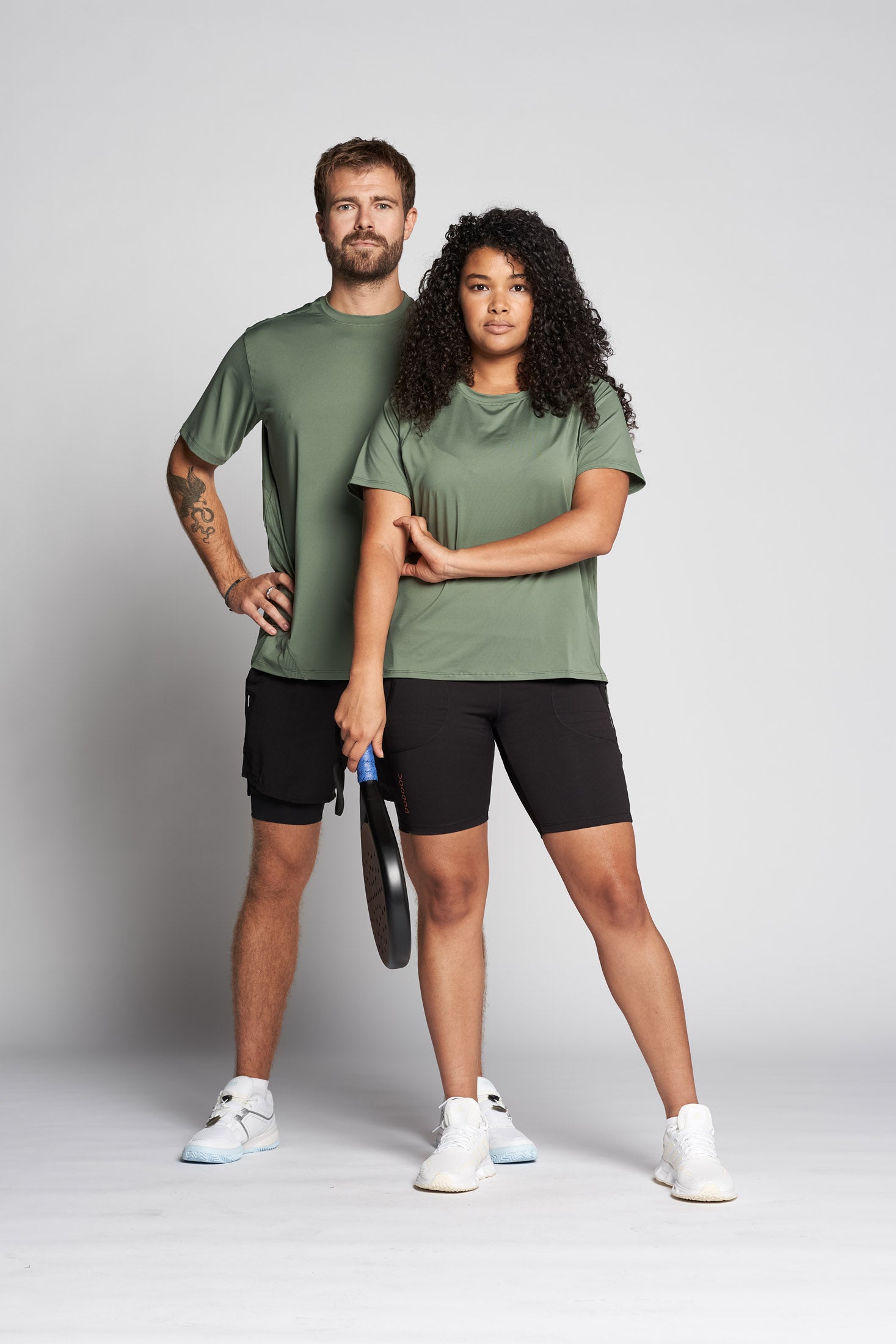 Padel T-shirt, Ronda Straight Q-dry - Pinegreen